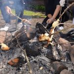 Cooking damper on the camp fire